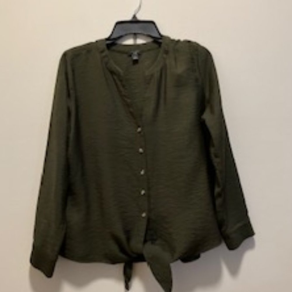 Ann Taylor Factory Olive Green Blouse